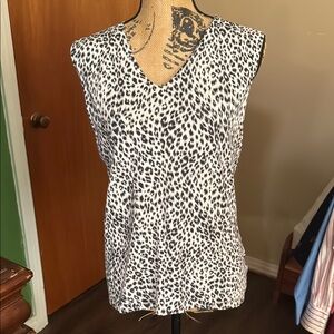 George Black and White Sleeveless Muscle Tee